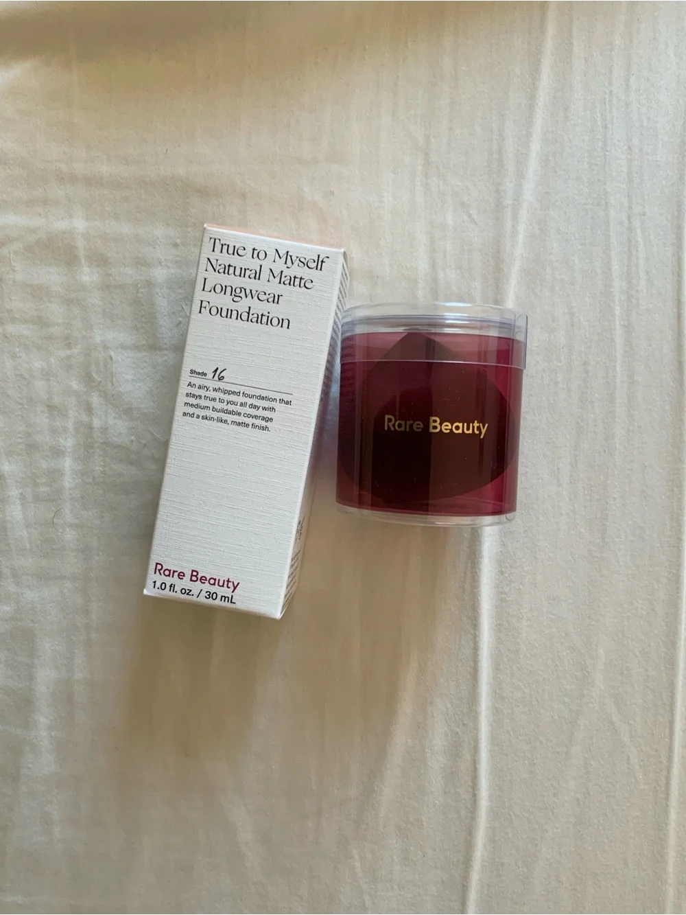 Rare Beauty True to Myself Natural Matte Longwear Foundation 16 ​& sponge NWB